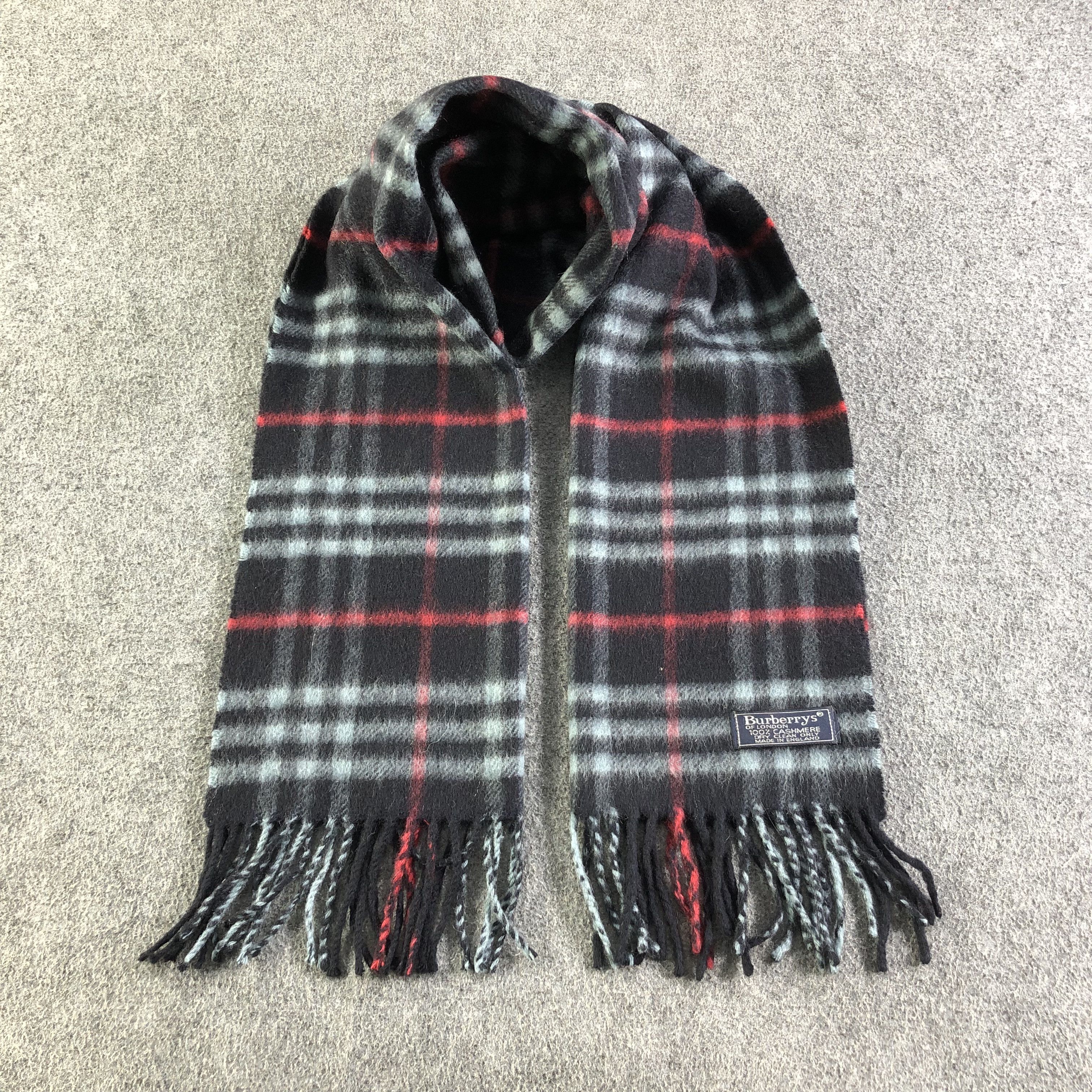 Burberry Burberrys Nova Check Blue Cashmere Scarf Muffler V1769 Size ONE SIZE - 1 Thumbnail