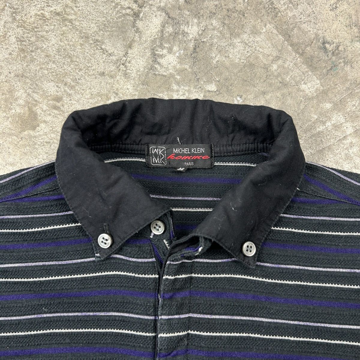 Japanese Brand × Michel Klein × Vintage Michel Klein Homme Paris - Striped Polo Size US S / EU 44-46 / 1 - 13 Thumbnail