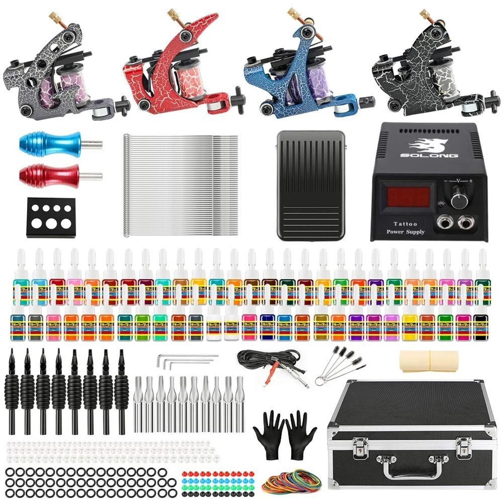 Other Solong Complete Tattoo Kit 4 Pro Machine Guns 336 Piece Set Size ONE SIZE - 1 Thumbnail