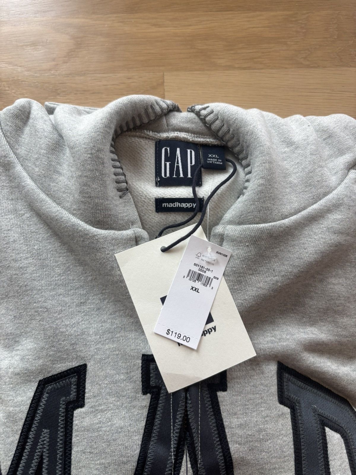 Gap × Madhappy Gap x MadHappy Gray Mad Logo Hoodie Size US XXL / EU 58 / 5 - 5 Thumbnail
