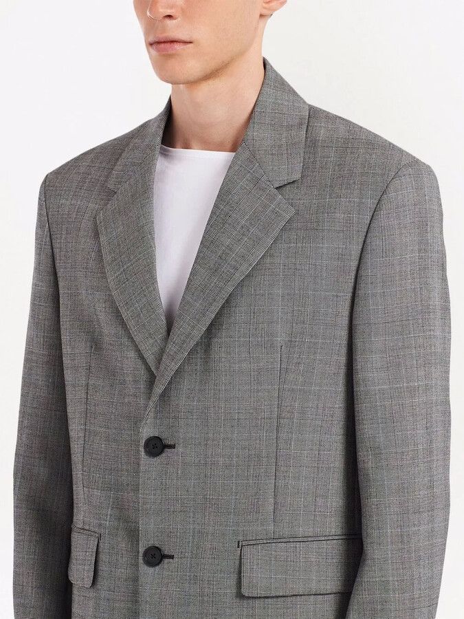 Prada o1bcso1str1025 Single-Breasted Jacket in Grey Size US L / EU 52-54 / 3 - 4 Thumbnail
