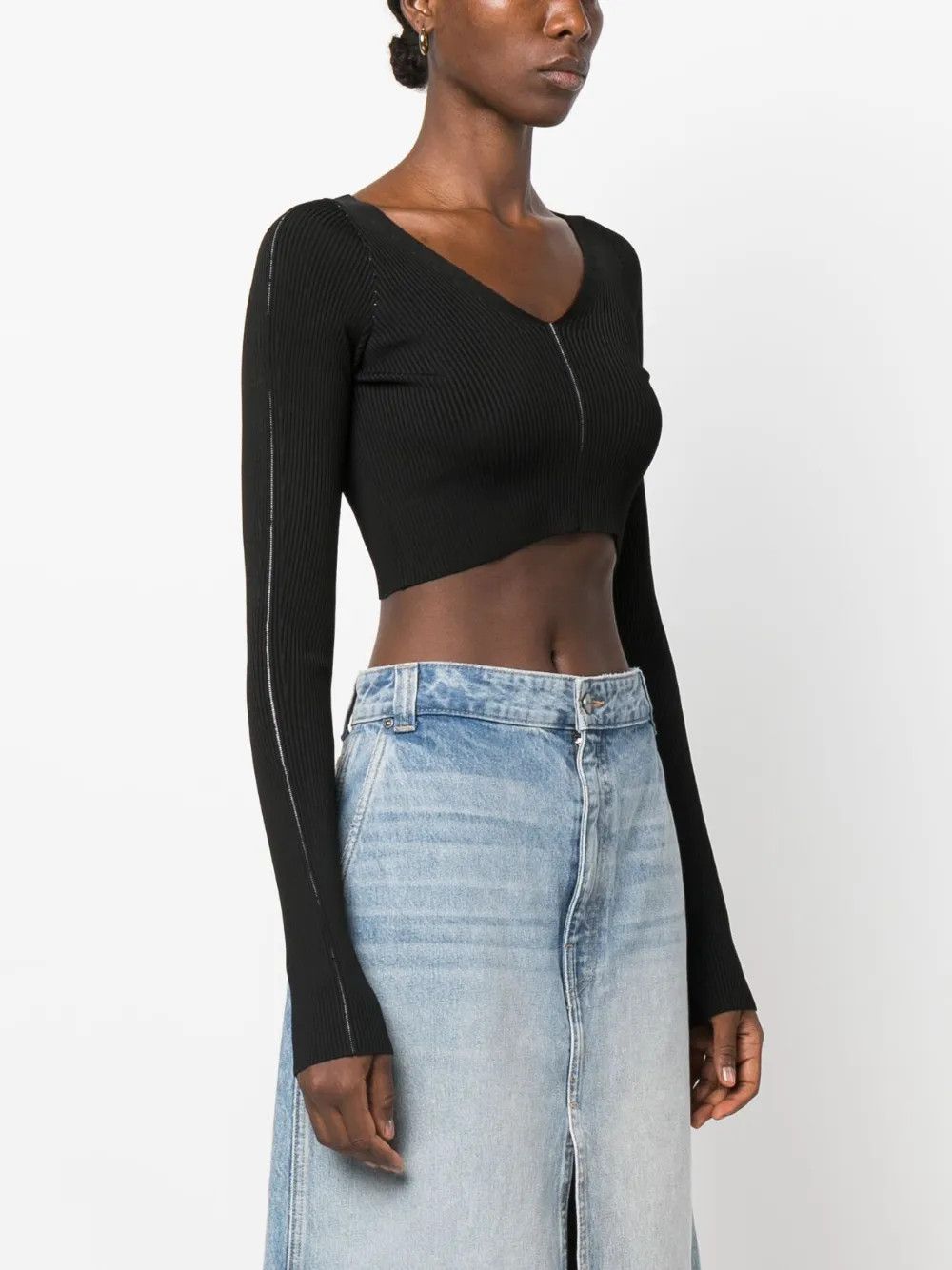 Marni o1y1125 V-neck Sweater in Black Size M / US 6-8 / IT 42-44 - 3 Thumbnail