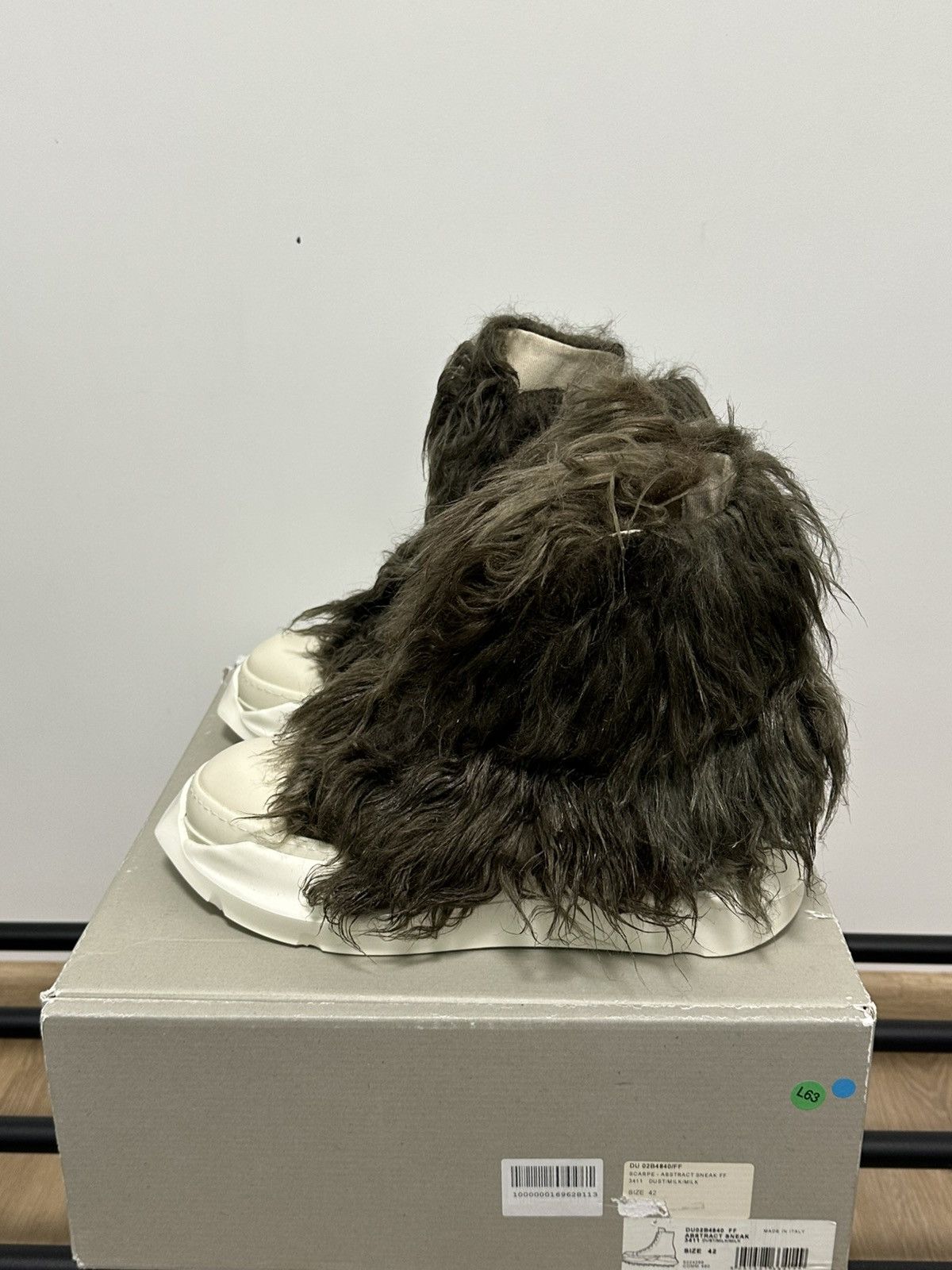 Rick Owens Drkshdw Rick Owens DRKSHDW “Yeti” Fur High Abstracts — Dust — 42 IT Size US 9.5 / EU 42-43 - 4 Thumbnail