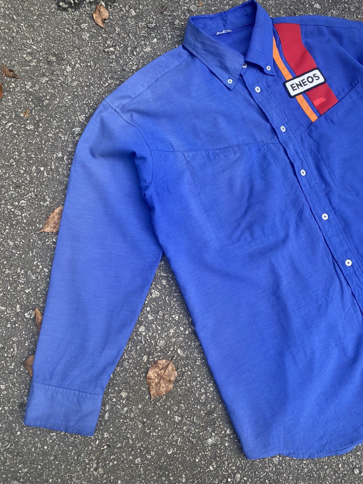 Japanese Brand × Vintage 🔥 Sunfaded 🔥 Vintage Eneos Long Sleeve Button Up Shirt Size US XL / EU 56 / 4 - 4 Thumbnail