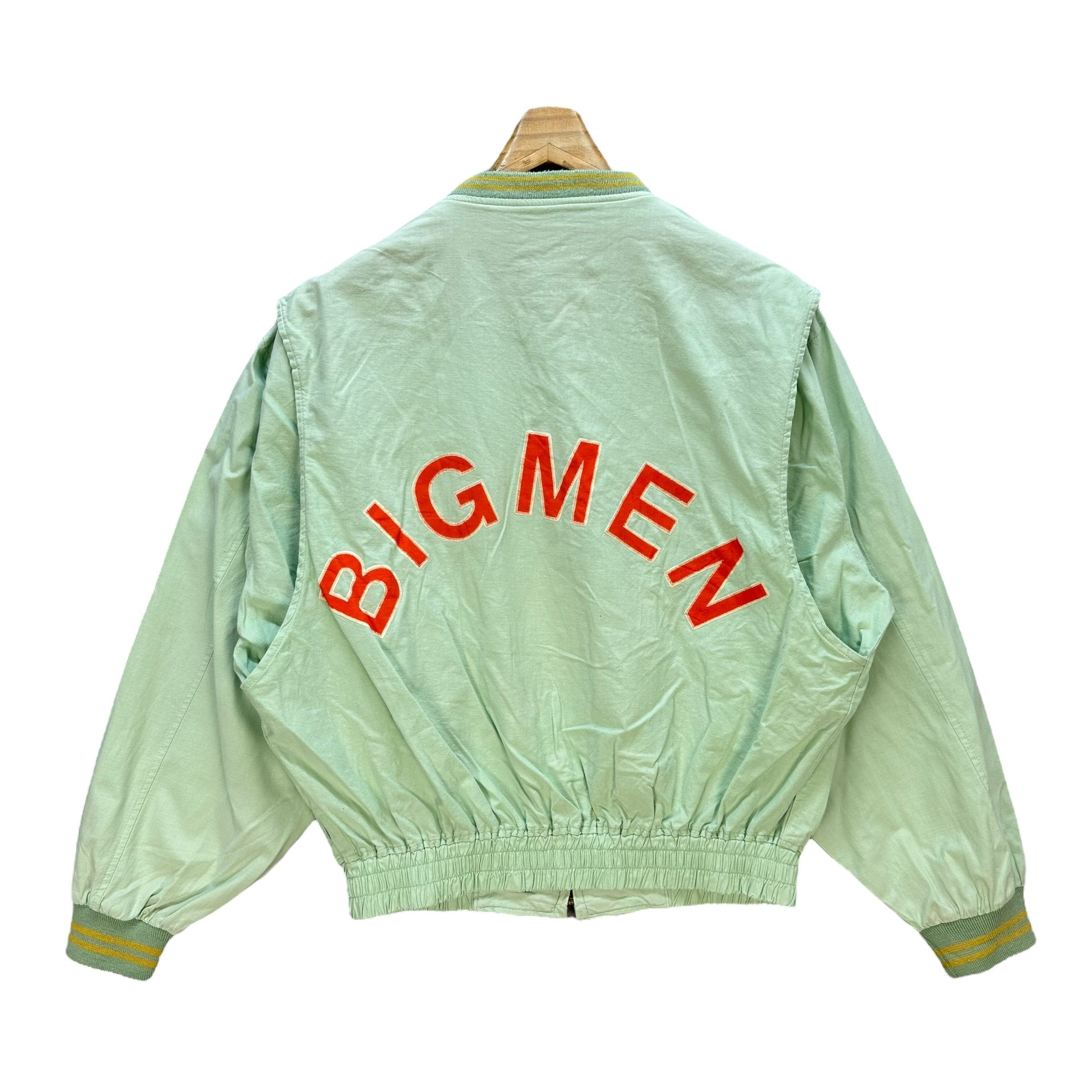 BIGMEN Big Logo Mint Green Light Bomber Jacket #A39-0883