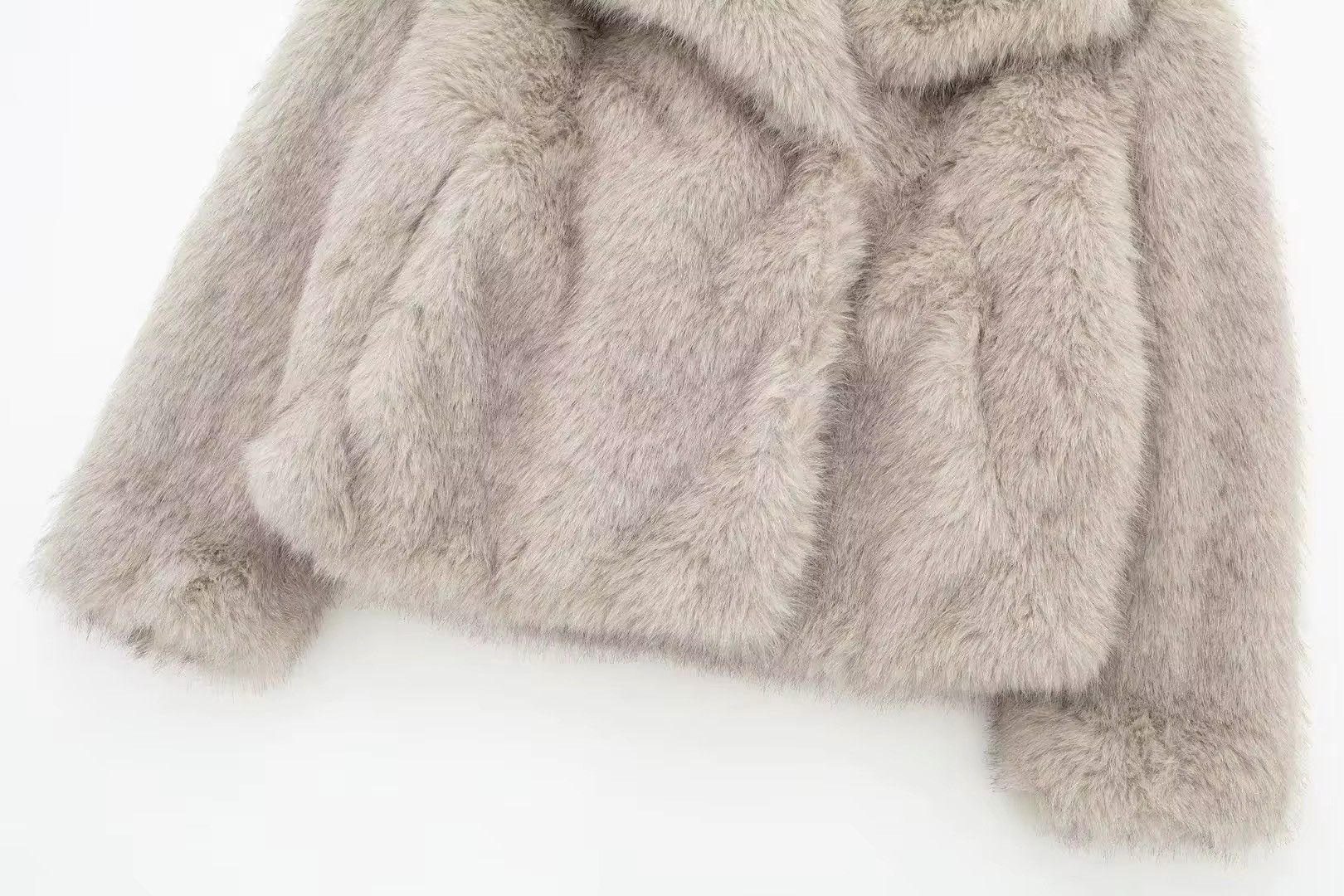 Other Loose Stand Collar Long Sleeve Faux Fur Jacket Size S / US 4 / IT 40 - 6 Thumbnail