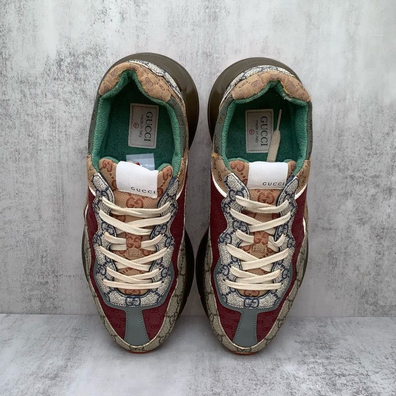 Gucci Gucci Rhyton Low Top Dad Sneakers in Red Brown - Size US 10.5 / EU 43-44 - 4 Thumbnail