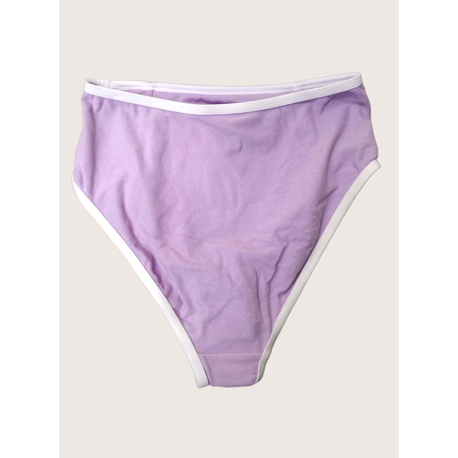 Vintage Kona Sol Bikini Bottom Women Size M Terry Cloth Bandeau Light purple Bathing Suit Bottom Purple Solid Beach 90s Size 32" / US 10 / IT 46 - 1 Thumbnail