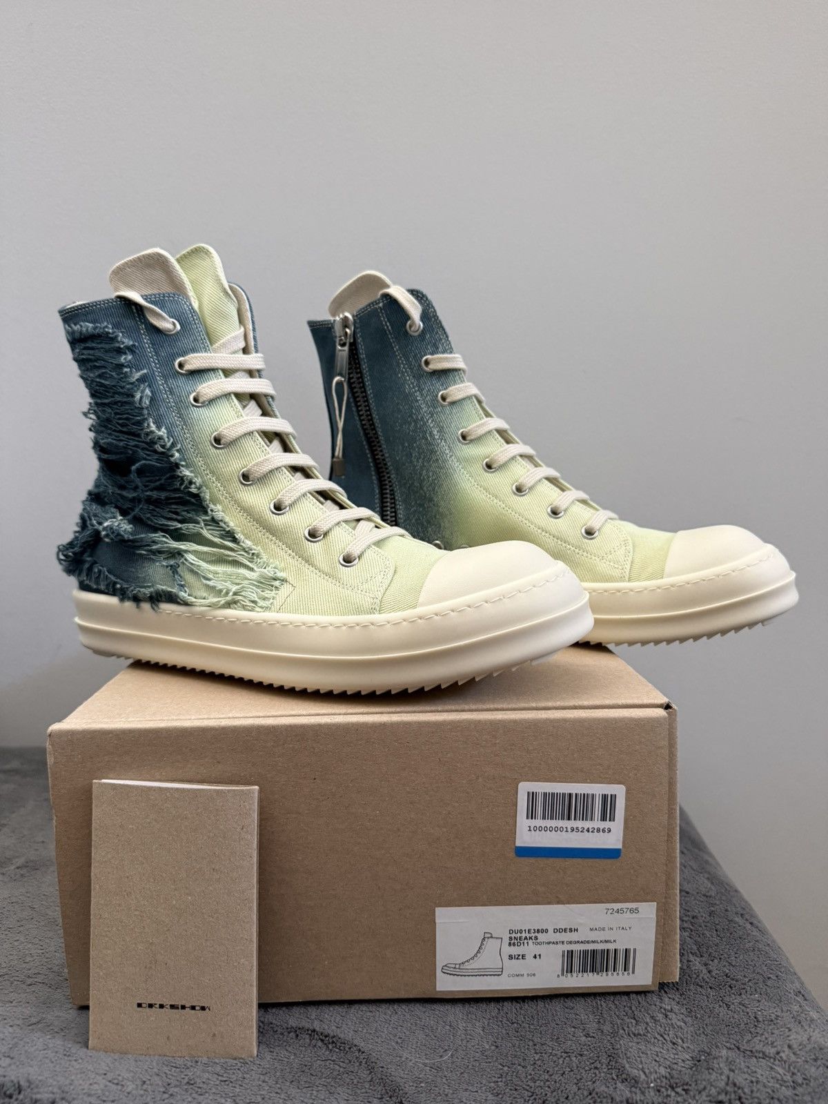 Rick Owens [NEW] SS25 Slashed Toothpaste Degrade Denim Ramones 