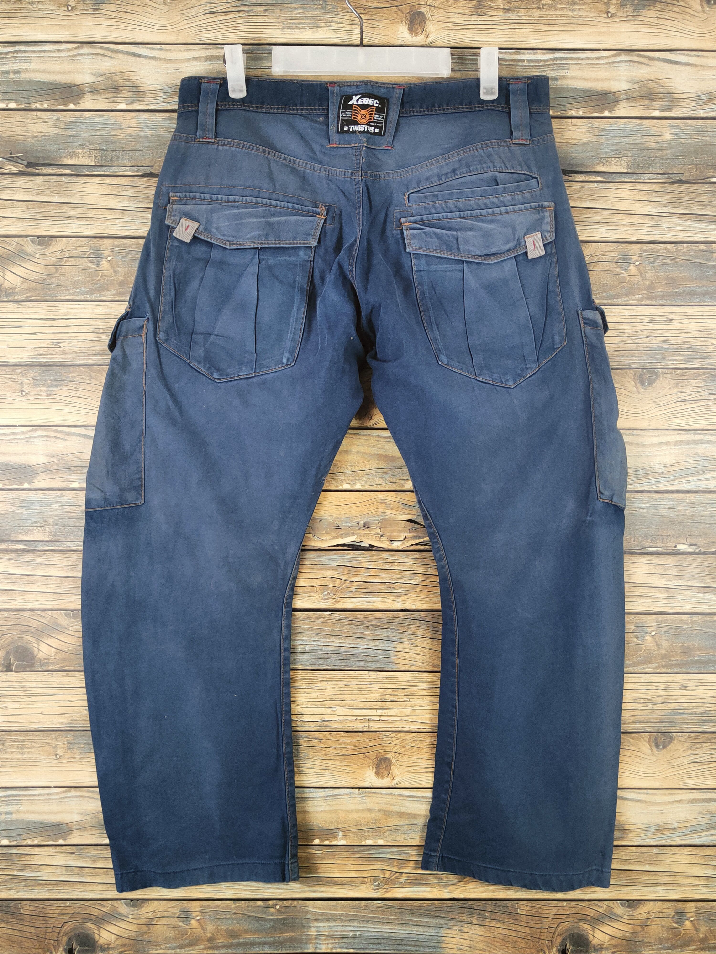 Japanese Brand DL Xebec Twist45 Blue Faded Multipocket Cargo Pants# 46-092 Size US 32 / EU 48 - 7 Thumbnail