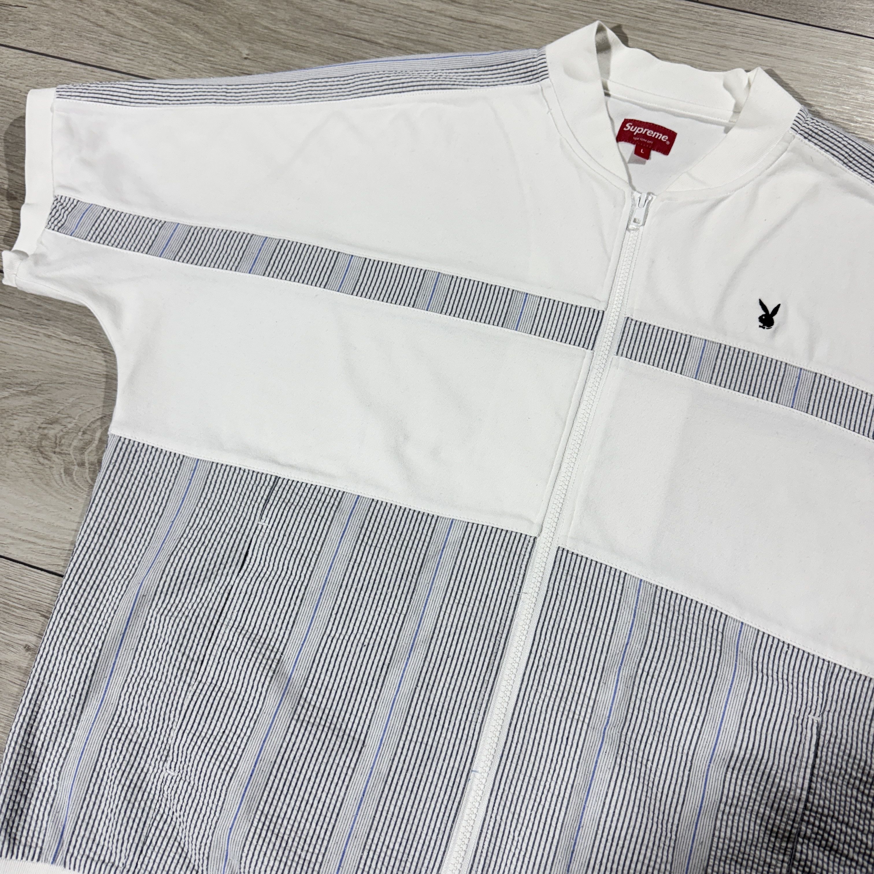 Playboy × Supreme Supreme x Playboy SS19 Leisure Zip Up Top White Size US L / EU 52-54 / 3 - 4 Thumbnail