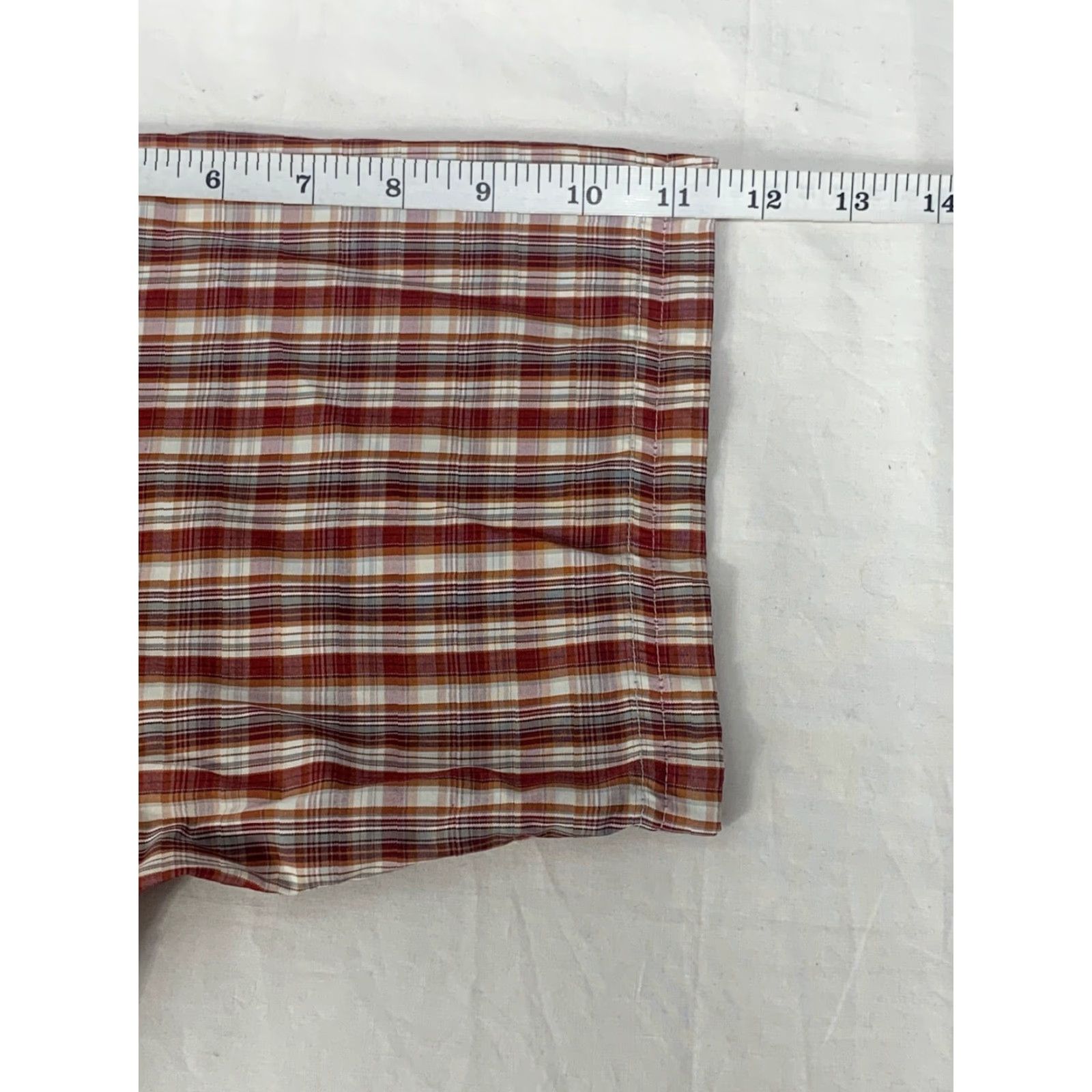 Eddie Bauer Eddie Bauer Men's Button-Up Shirt Plaid Short Sleeve Nylon Red Brown Orange Color Size Large Size US L / EU 52-54 / 3 - 4 Thumbnail