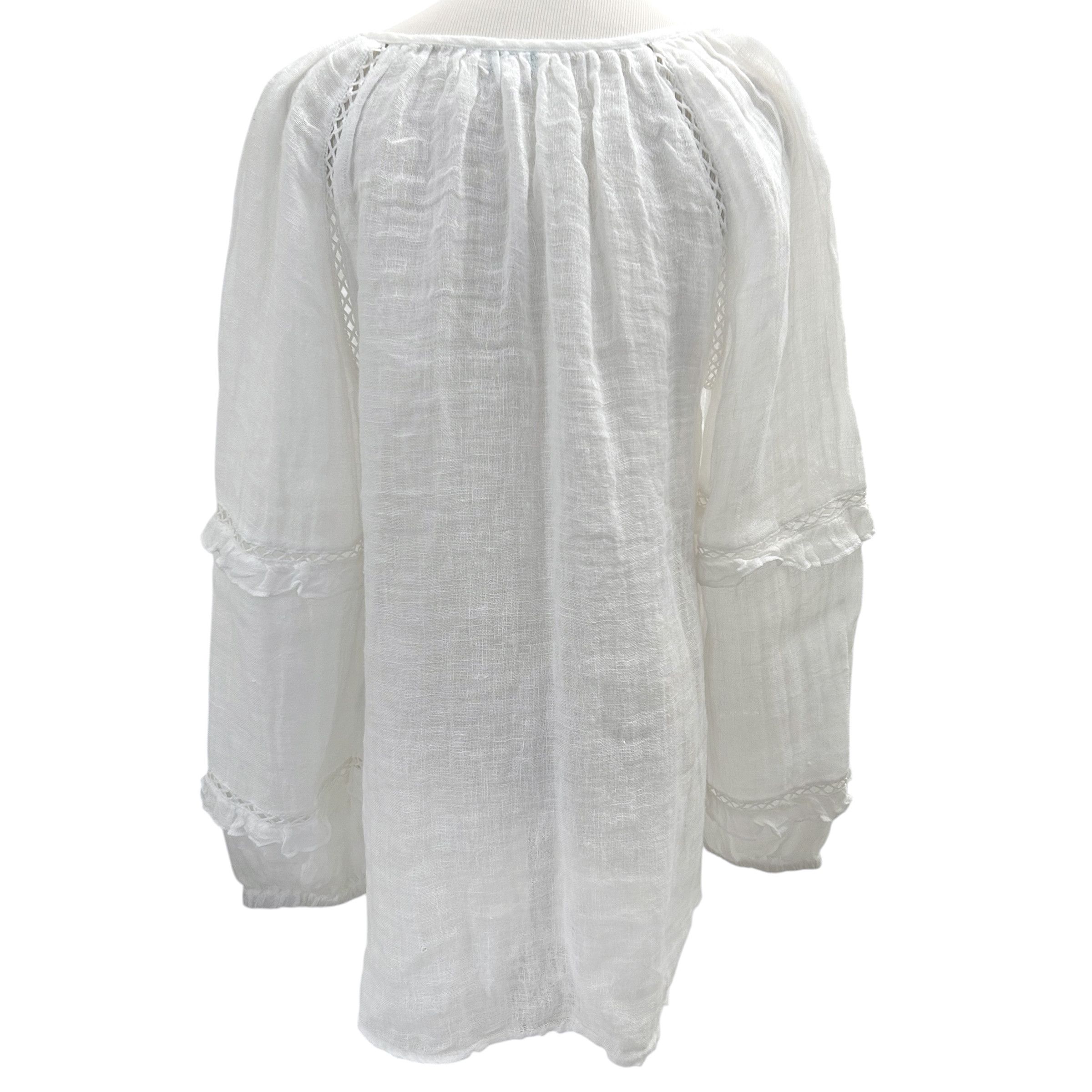 Other Sundance Size S White Loose Fit Linen Gauze Pullover Blouse Size S / US 4 / IT 40 - 3 Thumbnail