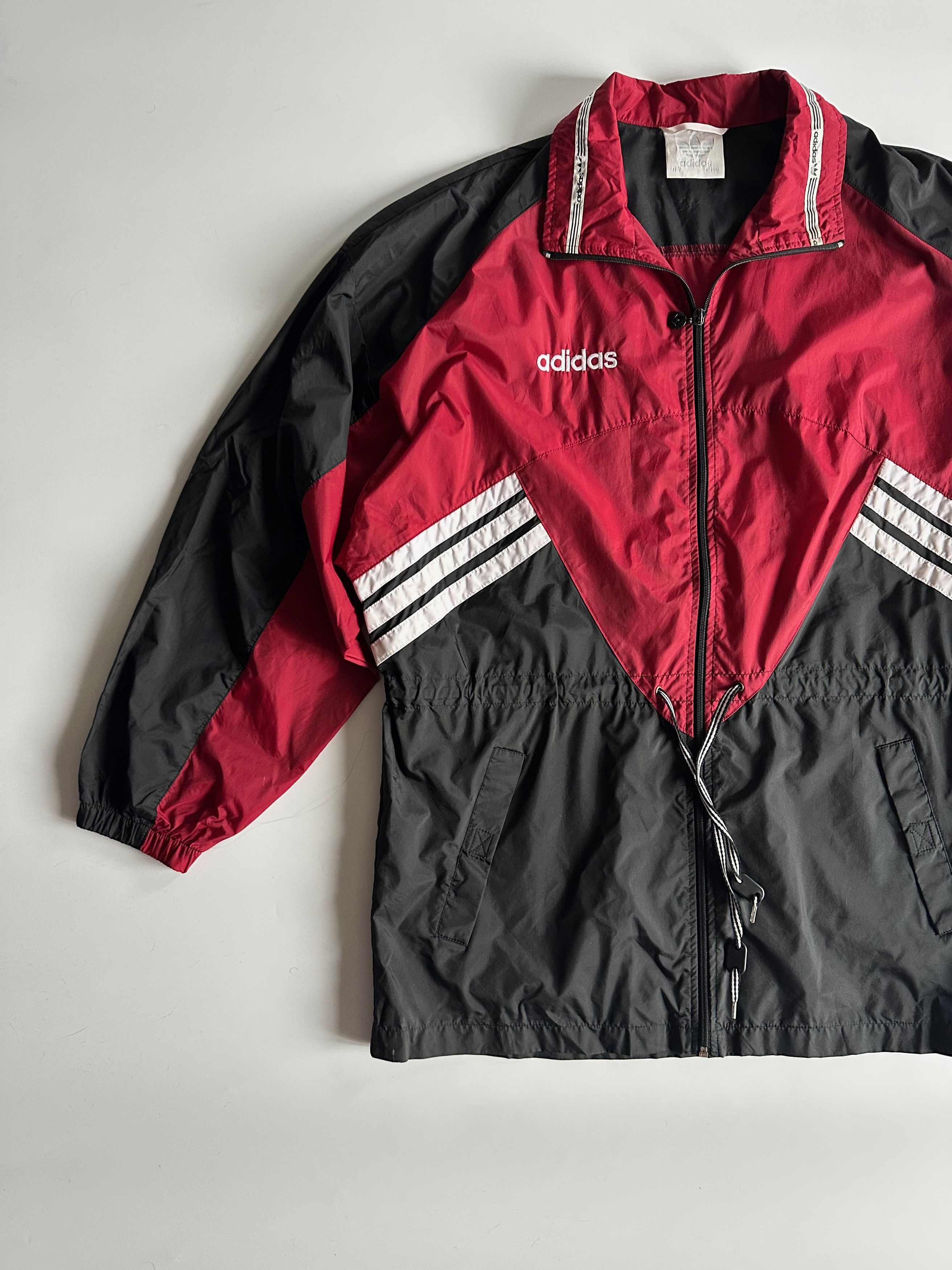 Adidas 90's Adidas Vintage Windbreaker Light Jacket Black red Size US XL / EU 56 / 4 - 3 Thumbnail
