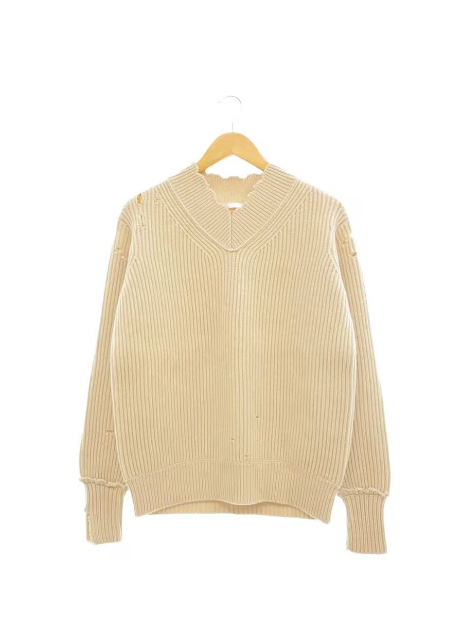Distressed Wool Knit Sweater
