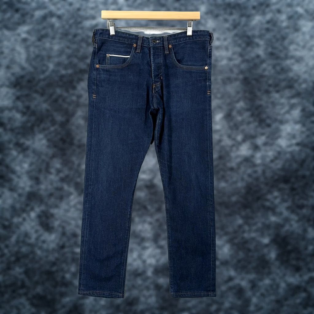 Denime Billiam Jeans Mens 33x29 Blue Denim Slim Tapered Button Fly Made USA Vintage No Size US 33 - 1 Thumbnail