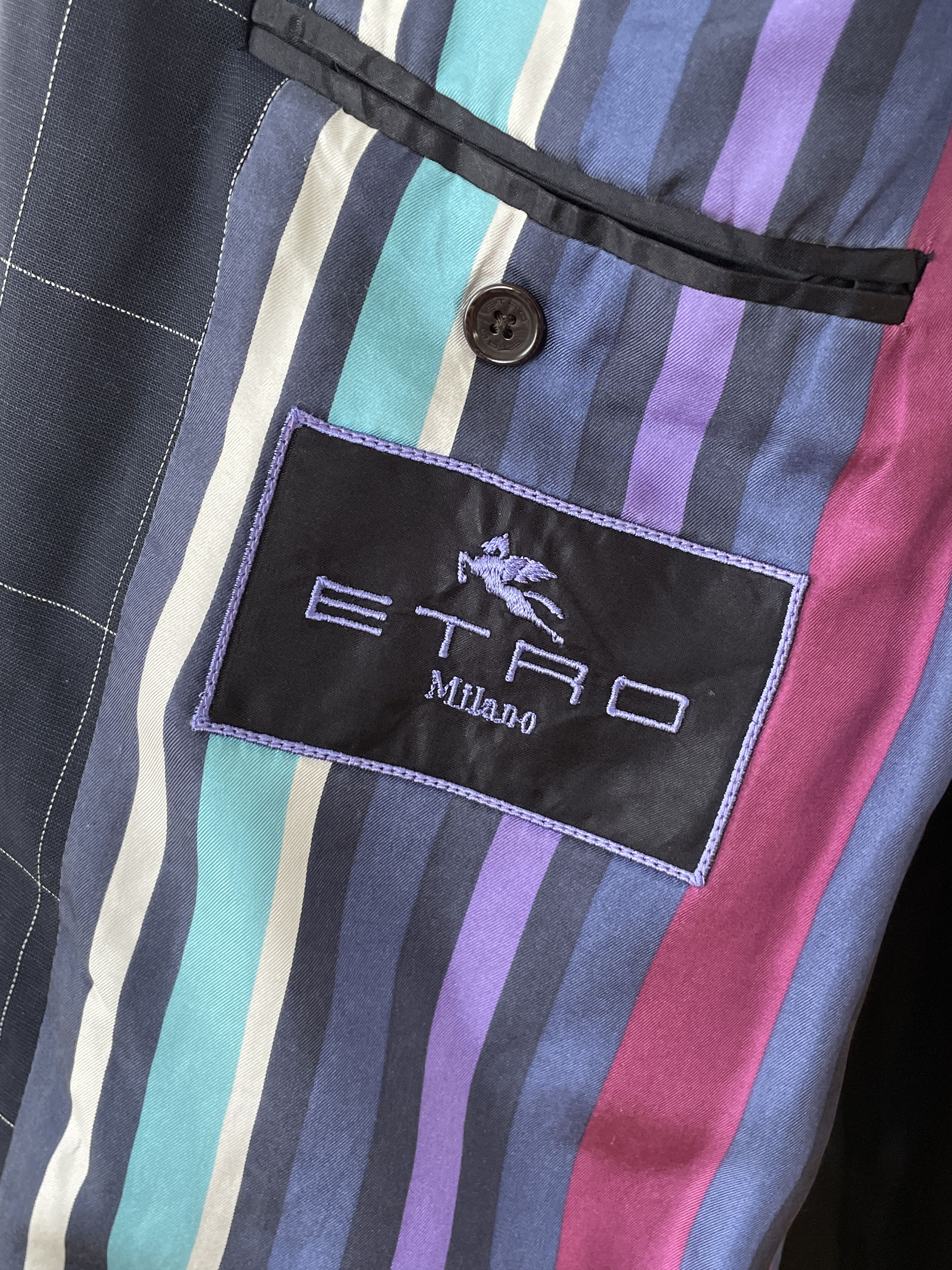 Etro ETRO Jacket Coat Blazer Trousers Suit Plaid Wool A7923 Size 40R - 2 Preview