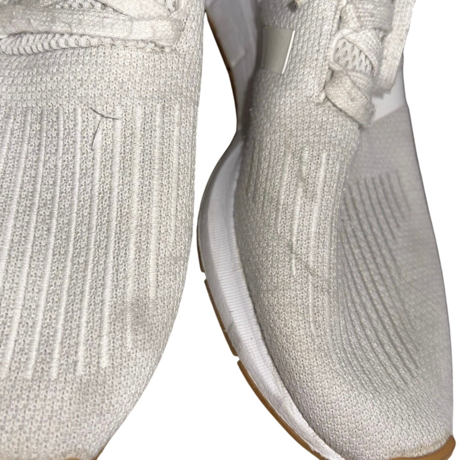 Adidas Swift Run 1.0 White Fleece Knit Running Sneakers Athletic Size US 12 / EU 45 - 5 Thumbnail