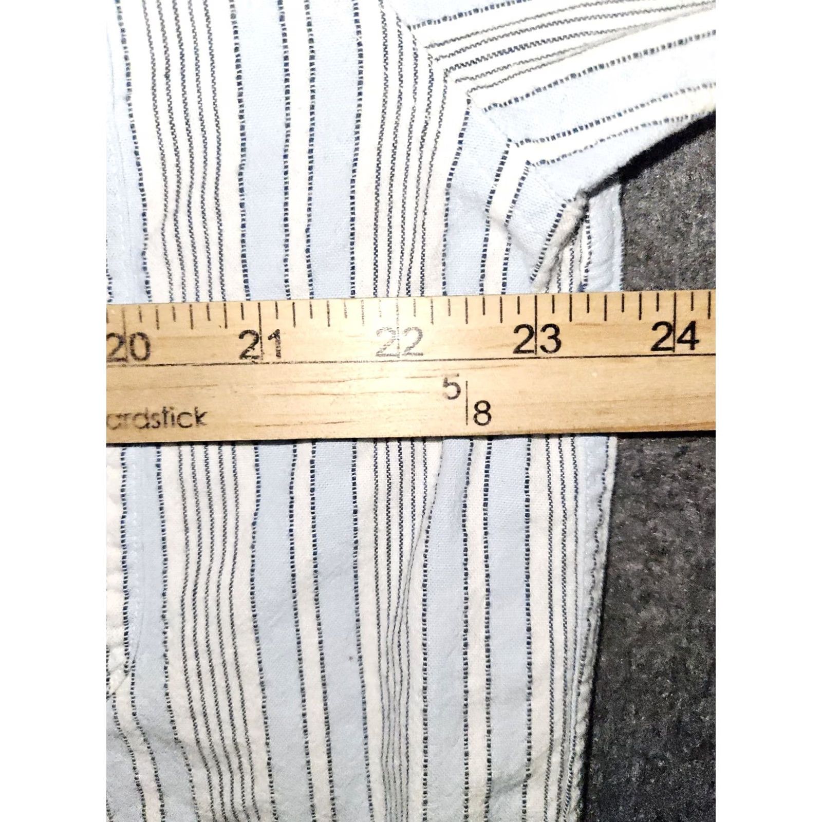 Levi's VINTAGE Levi's Diamond Label Button Up Shirt Men Large Striped 90's Blue Cotton Short Sleeve Button-Up Mens Size US L / EU 52-54 / 3 - 3 Thumbnail