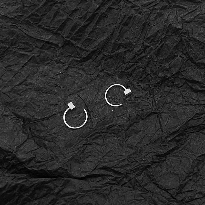 Jewelry × Sterling Silver New Trend Earrings One Pairs Chrome Jewelry Size ONE SIZE - 3 Thumbnail