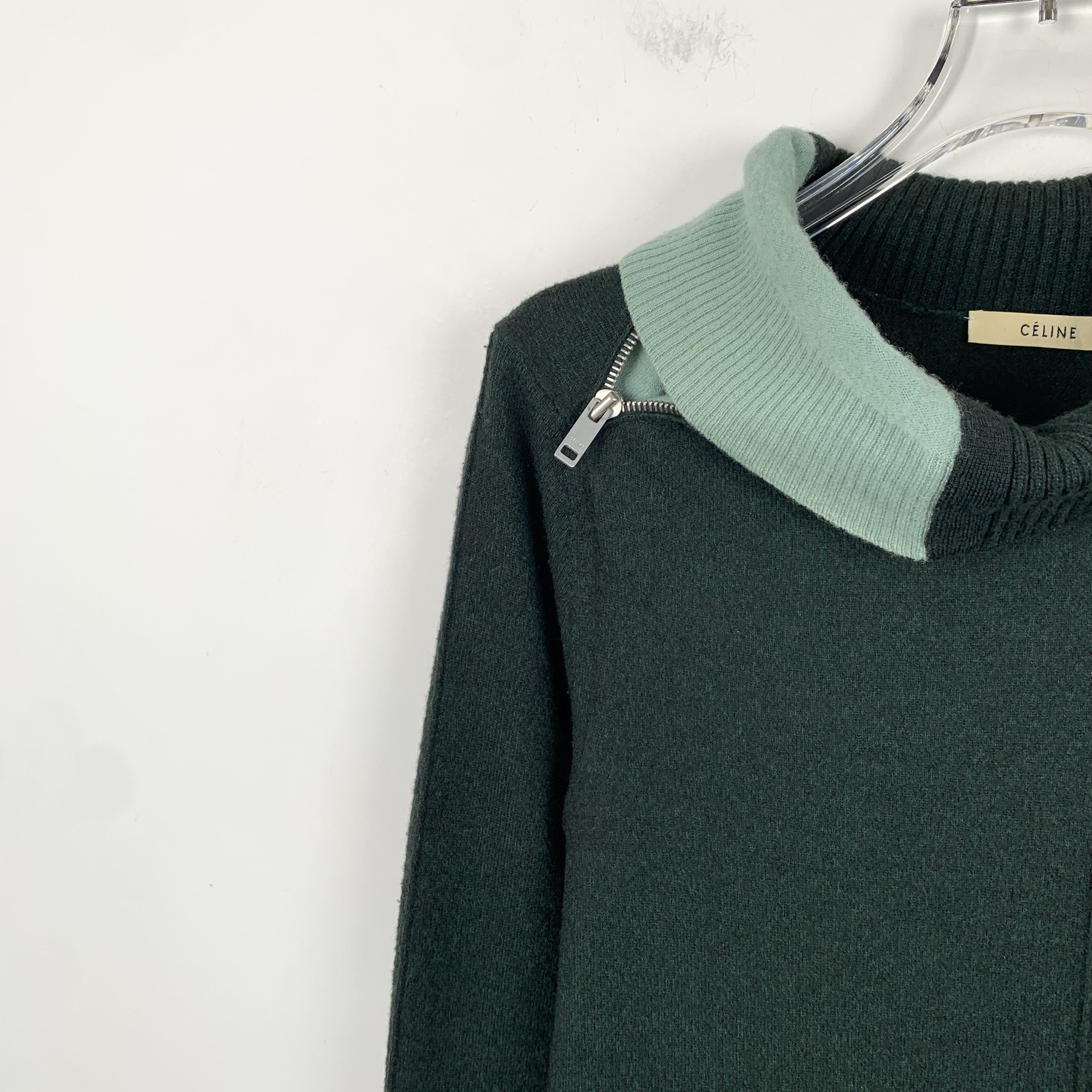 Celine Celine Wool Knit Maxi Dress Dark Green (Size XS) Size XS / US 0-2 / IT 36-38 - 7 Thumbnail