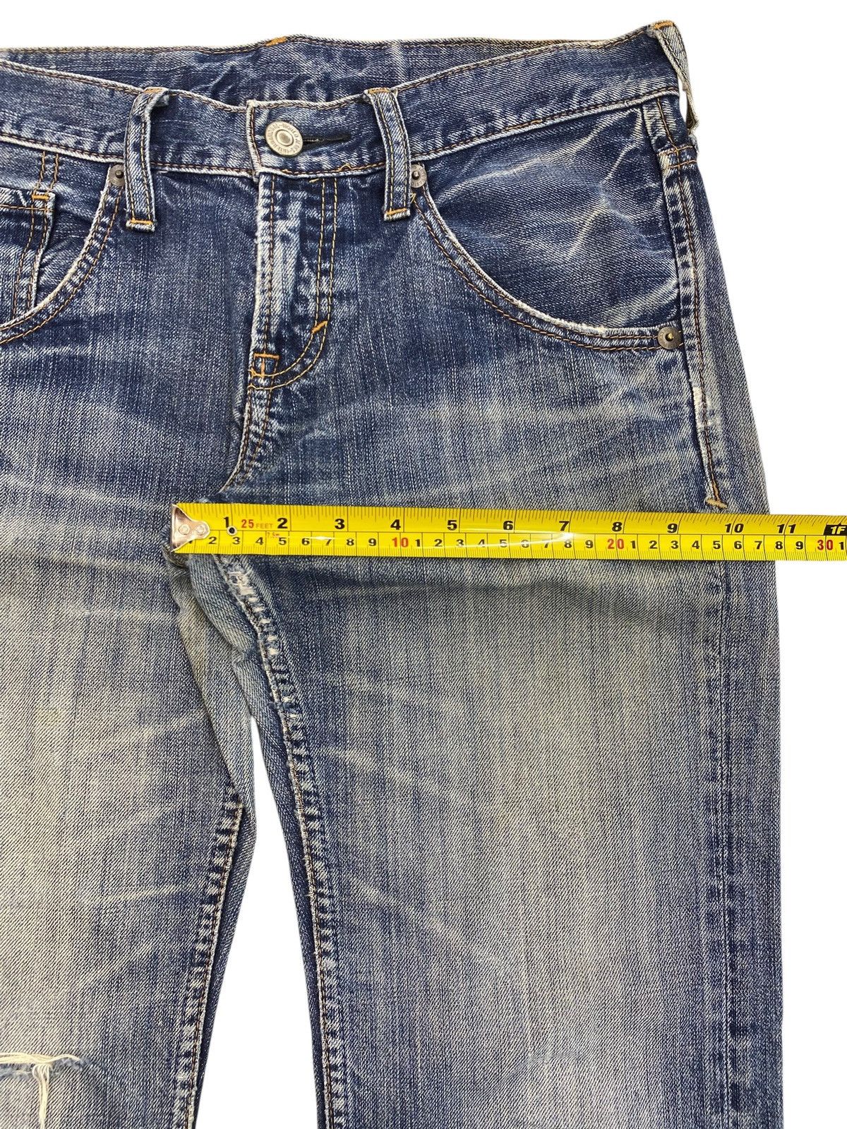Japanese Brand Japanese Brand Blue Wash Distress Style Flare Jeans Size US 32 / EU 48 - 9 Thumbnail