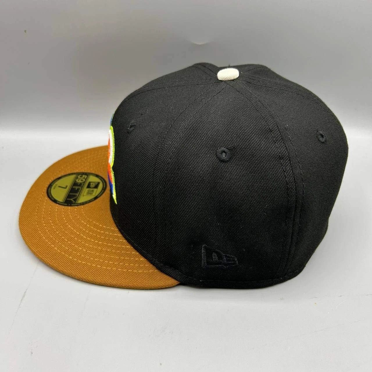 New Era Colorado Rockies Hat Men 7 Black Brown MLB Fitted Cap New Size ONE SIZE - 4 Thumbnail