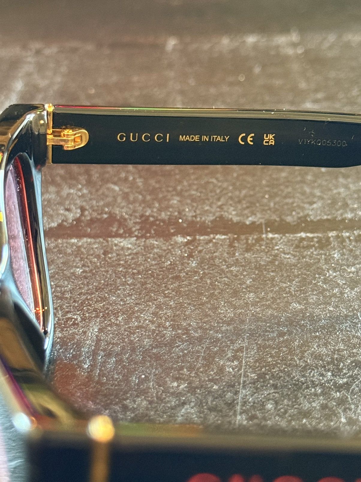 Gucci New Gucci GG1133S 003 Black Frame with Pink Lenses & Logo Size ONE SIZE - 19 Thumbnail