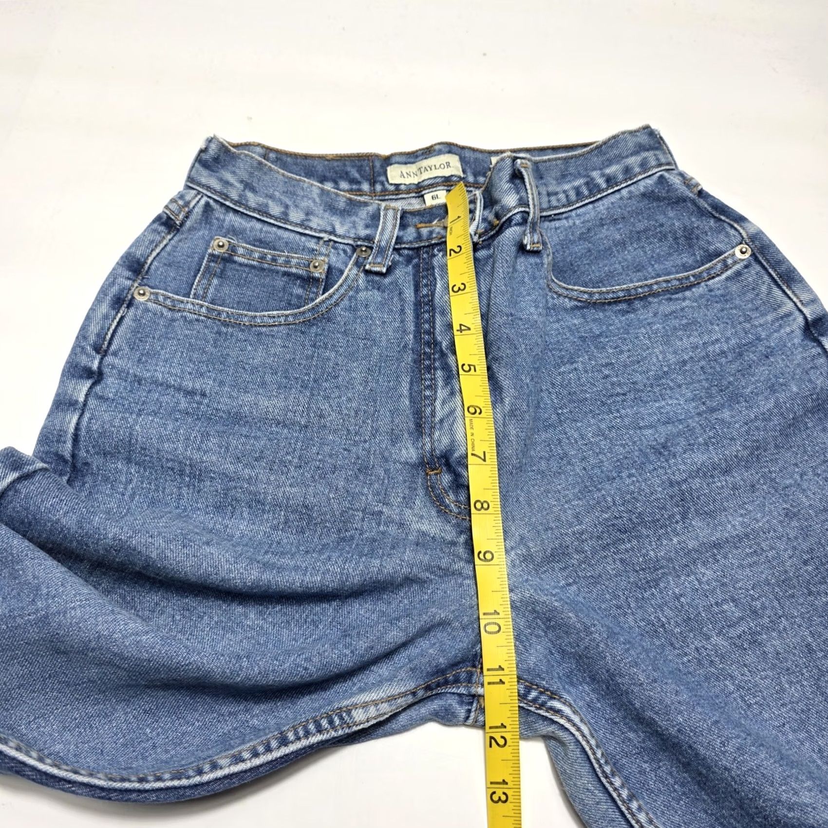 Ann Taylor VINTAGE Ann Taylor AT Denim Jeans Pants Womens 6L Blue 90s Straight Pockets 32in Rise High Size 28" / US 6 / IT 42 - 6 Thumbnail