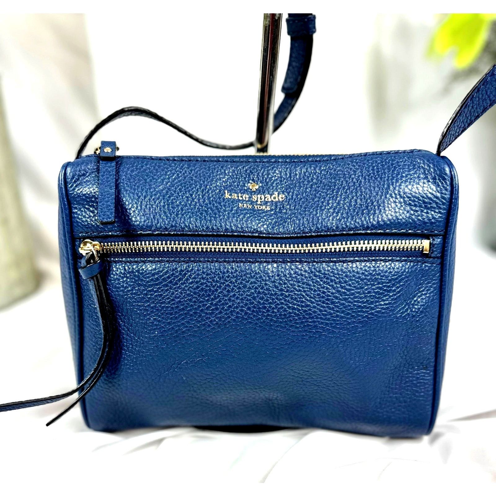 Kate Spade Kate Spade Pebbled Leather Top Zip Crossbody Sapphire Size ONE SIZE - 2 Thumbnail