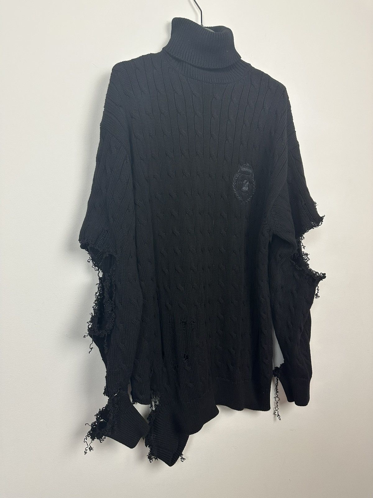 Balenciaga Thrashed Varsity Cable Knit Sweater Size US M / EU 48-50 / 2 - 2 Thumbnail