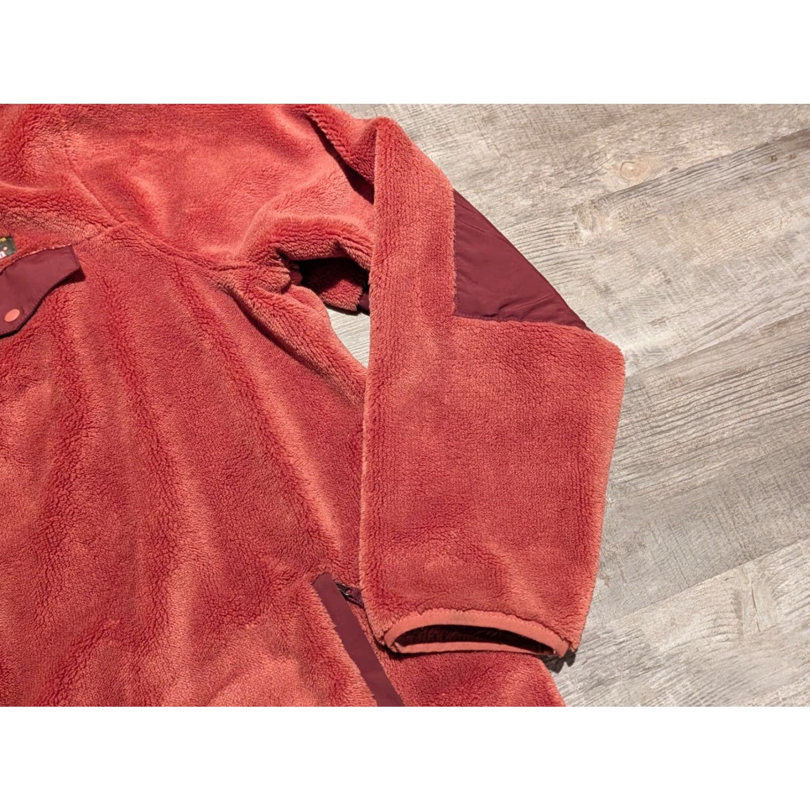 Vintage L.L. Bean Womens Hi-Pile Fleece Sherpa Jacket 2X Dark Red Zip Pockets Casual Travel EUC Ladies Regular Fit Jacket Size XXL / US 16-18 / IT 52-54 - 3 Thumbnail