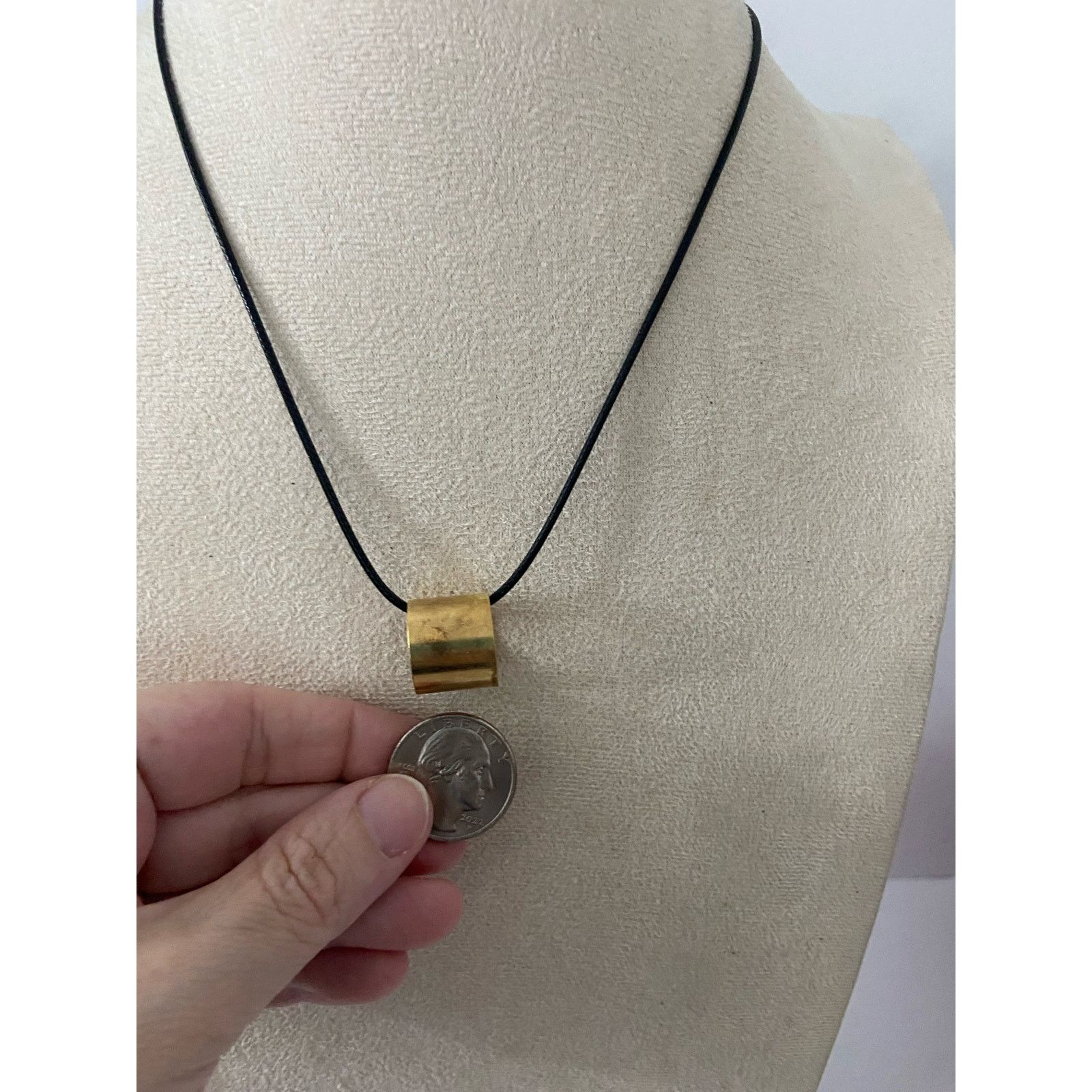 Other round tube pendant necklace gold tone Size ONE SIZE - 2 Thumbnail