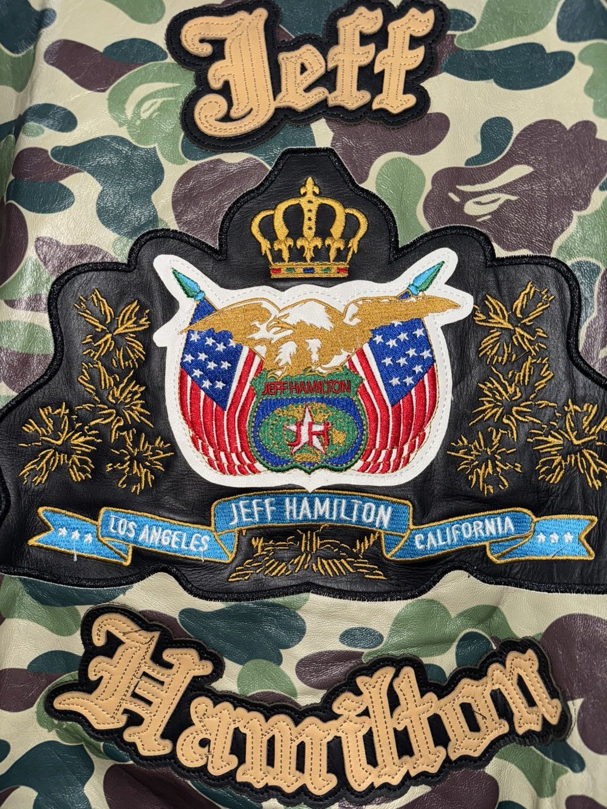 Bape Size XL Jeff Hamilton X Bape A Bathing Ape Leather Jacket Size US XL / EU 56 / 4 - 3 Thumbnail