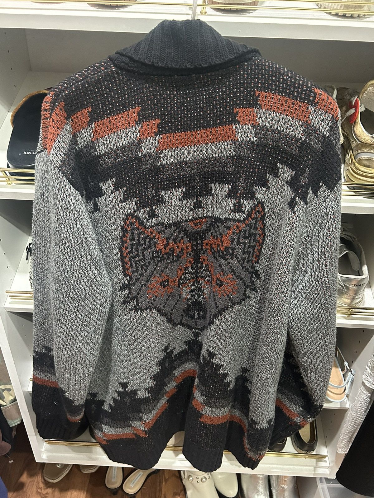 Urban Outfitters Wolf Cardigan Size US L / EU 52-54 / 3 - 1 Thumbnail