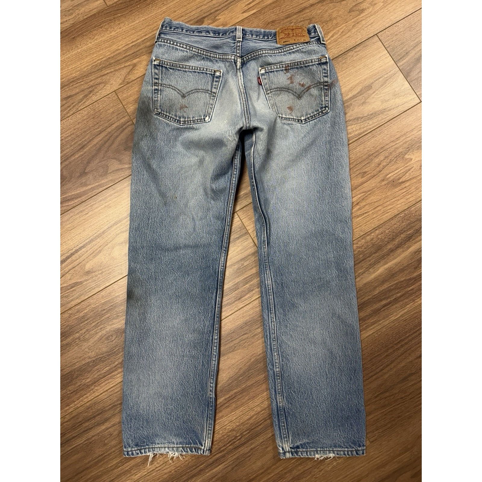 Levi's Vintage 90s Levis 501xx Jeans Made In USA Mens 35x34 (32x30) Size US 35 - 2 Thumbnail