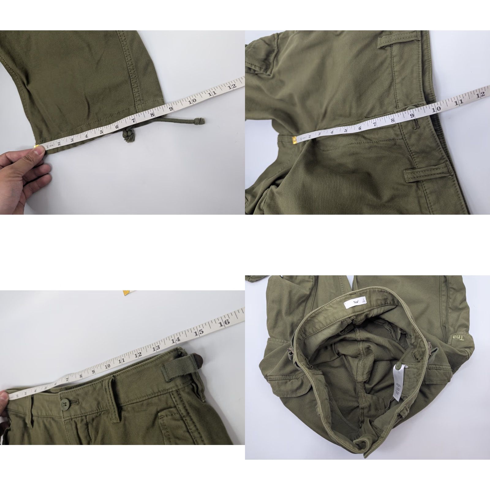 Aritzia Aritzia TNA Supply Cargo Pants Women's Size 4 Army Green Cargo Pants Tapered Regular Waist Buckle Zipper Size 27" / US 4 / IT 40 - 8 Thumbnail