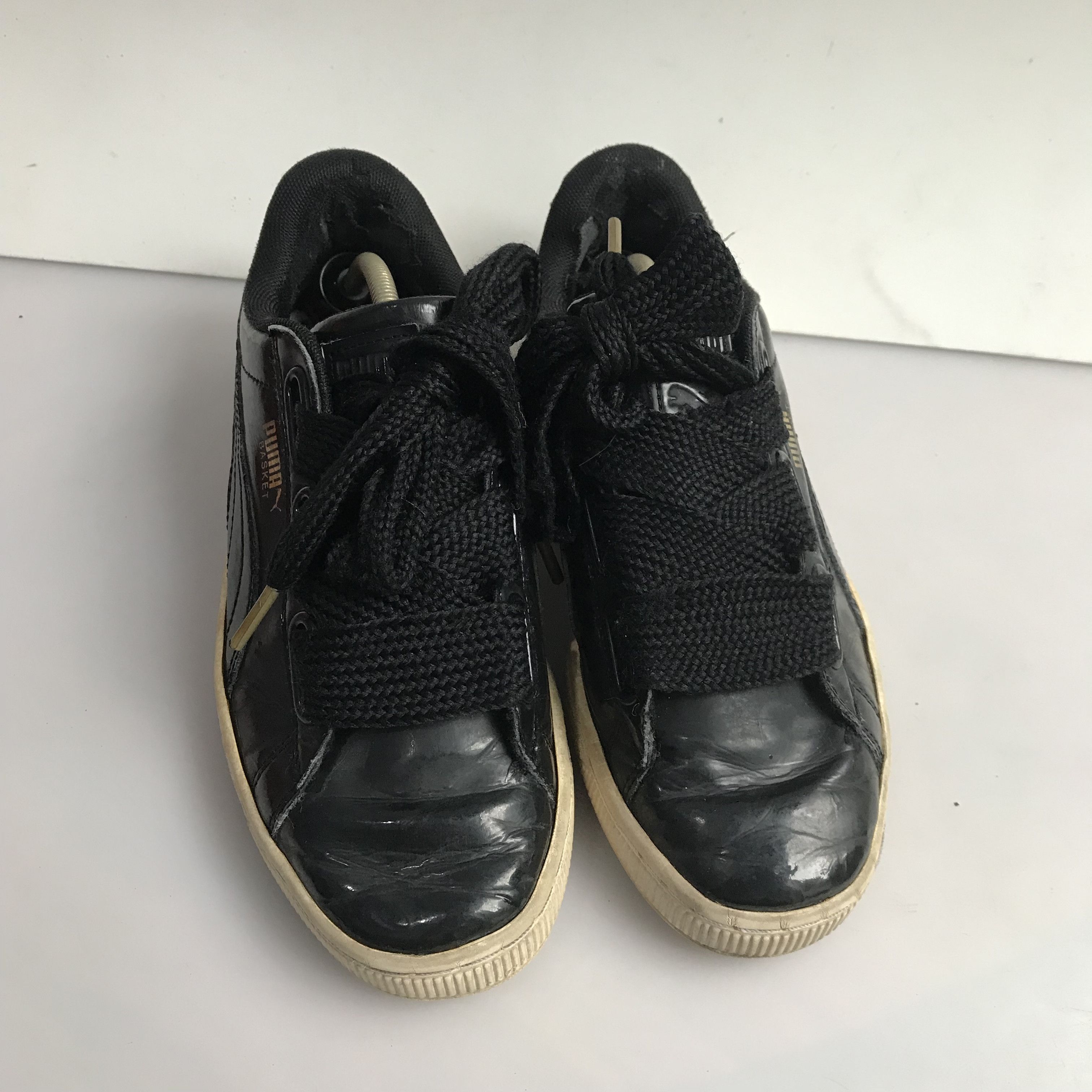 Puma Vintage Puma Basket Trainner sneakers Black Leather white Size US 5 / EU 37 - 2 Thumbnail