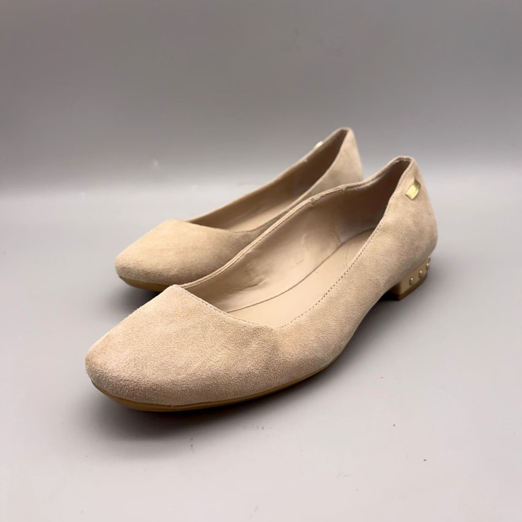 Calvin Klein Calvin Klein Flats Womens Size 7 Beige Suede Ballet Stud Heel Frederica Shoes Size US 7 / IT 37 - 4 Thumbnail