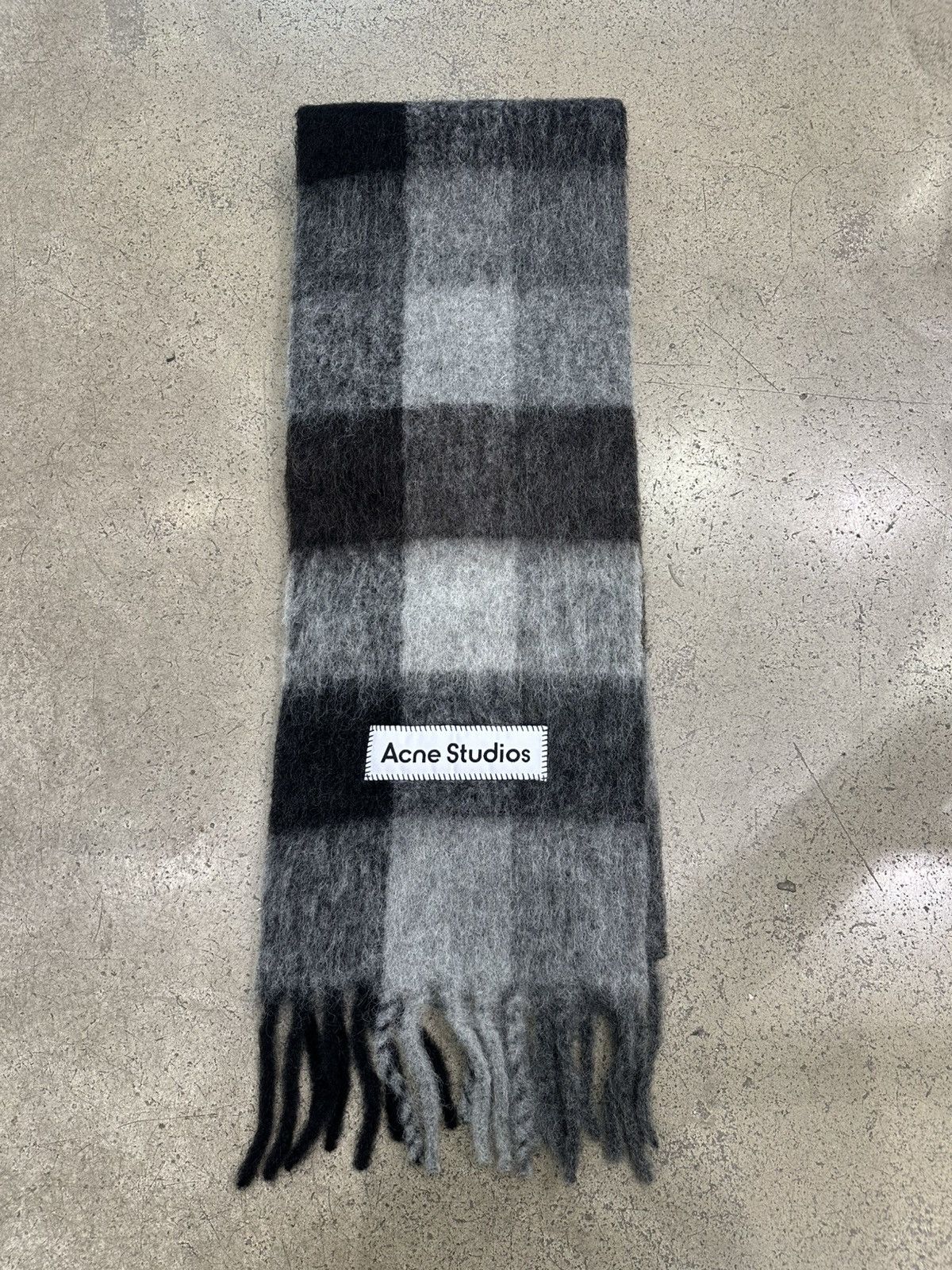 Acne Studios ACNE STUDIOS - Mohair Checked Scarf Dark Black Grey Dark Size ONE SIZE - 1 Thumbnail