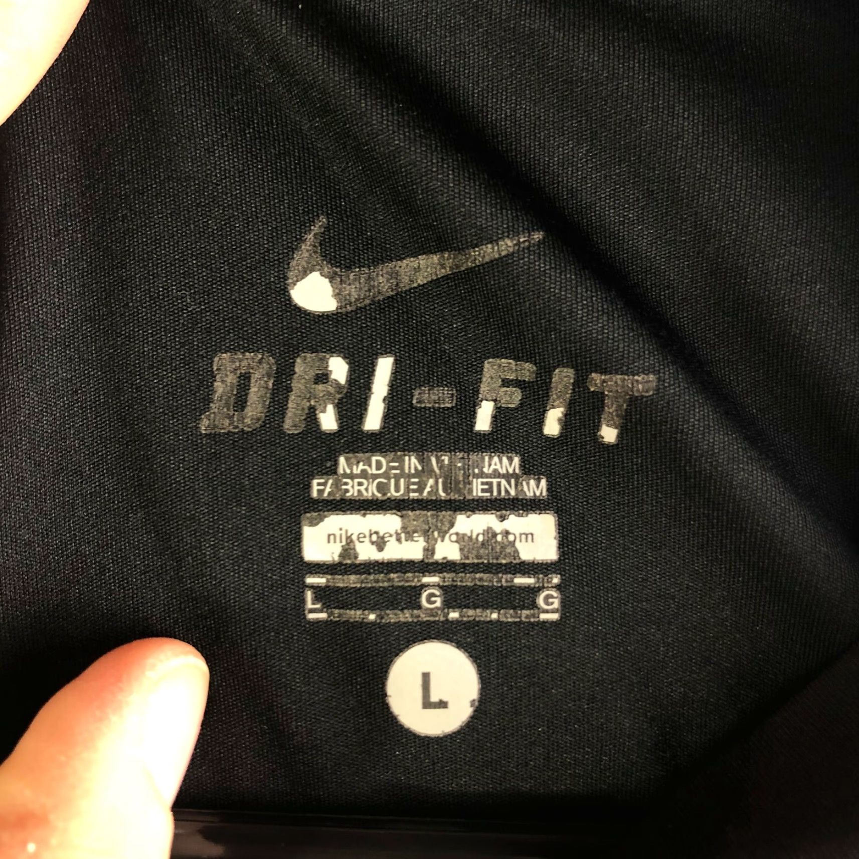 Nike Nike Dri-Fit Mens Large Black Short Sleeve Crew Neck Pullover T Shirt Size US L / EU 52-54 / 3 - 7 Thumbnail