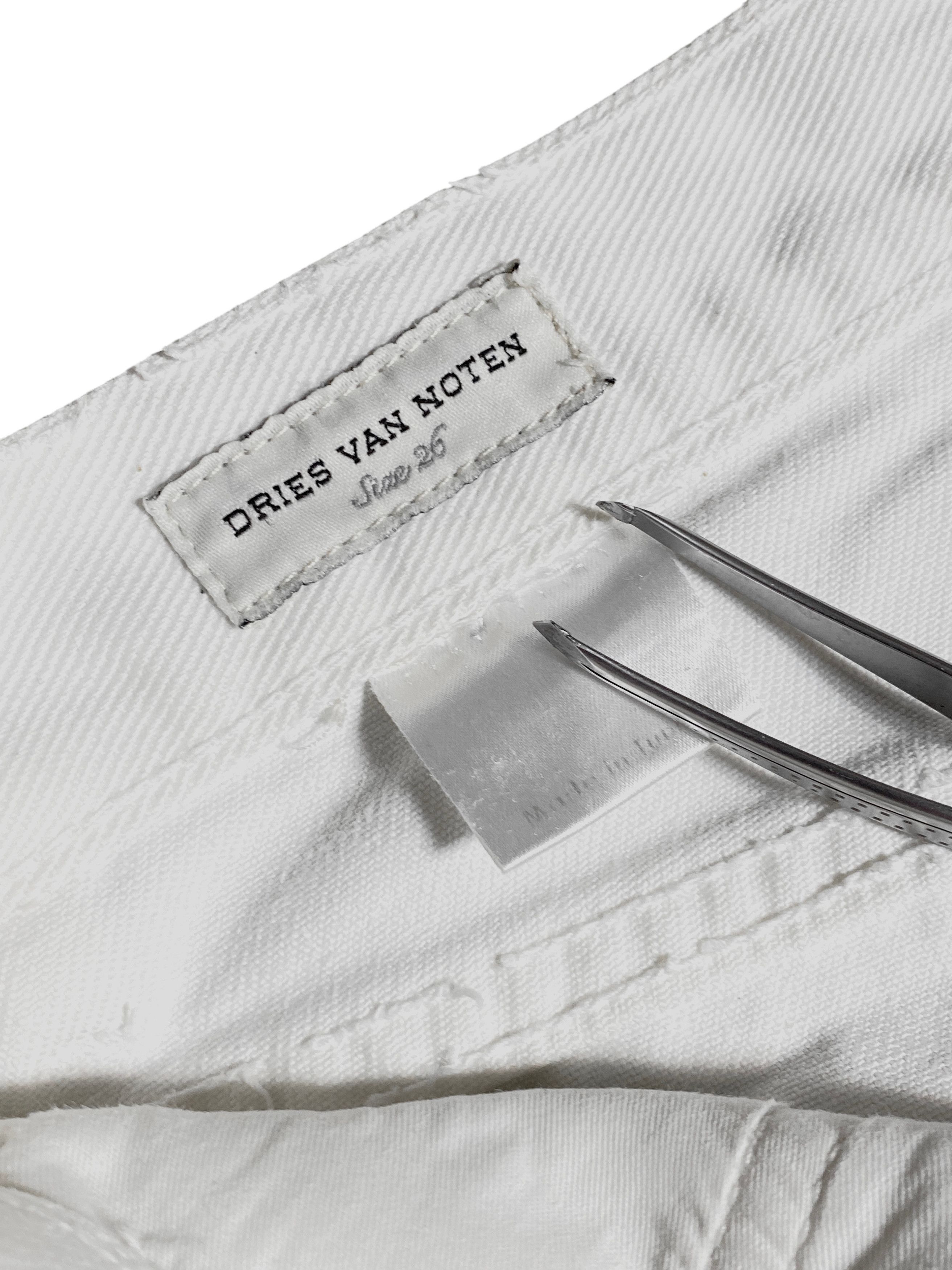 Dries Van Noten Dries Van Noten White Slim Straight Designer Denim Jeans Size 26" / US 2 / IT 38 - 7 Thumbnail