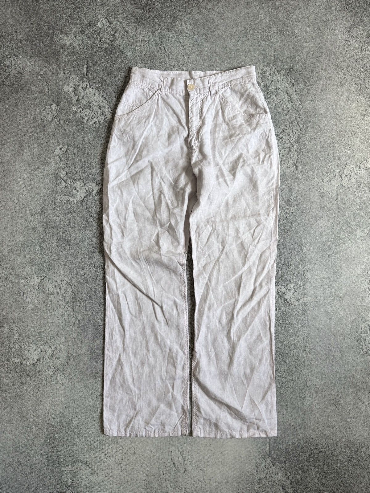 Jil Sander Jil Sander Linen White Pants Vintage Trousers Wide Size 36 Size 25" / US 0 / IT 36 - 1 Thumbnail