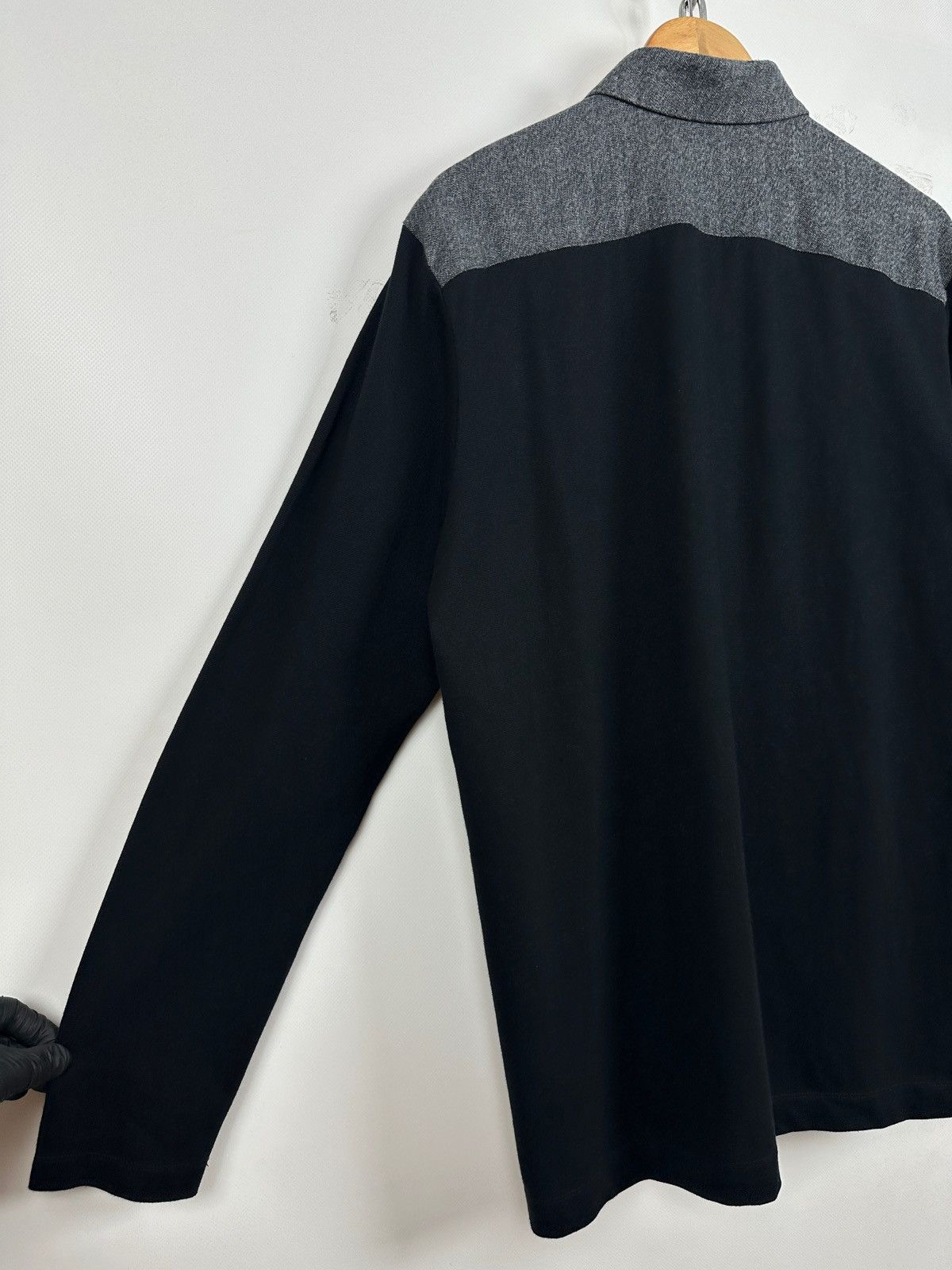 Issey Miyake Issey Miyake Men Black/Gray Long Sleeve Button Up Shirt Size US XL / EU 56 / 4 - 17 Thumbnail