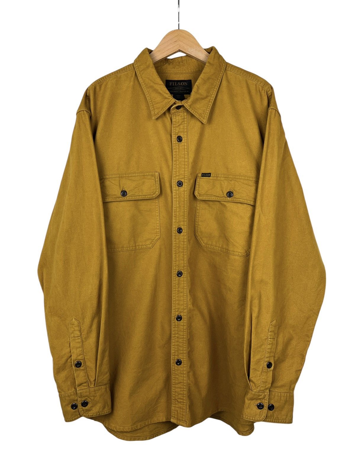image of Filson Moleskin Button Up Shirt in Mustard, Men's (Size 2XL)