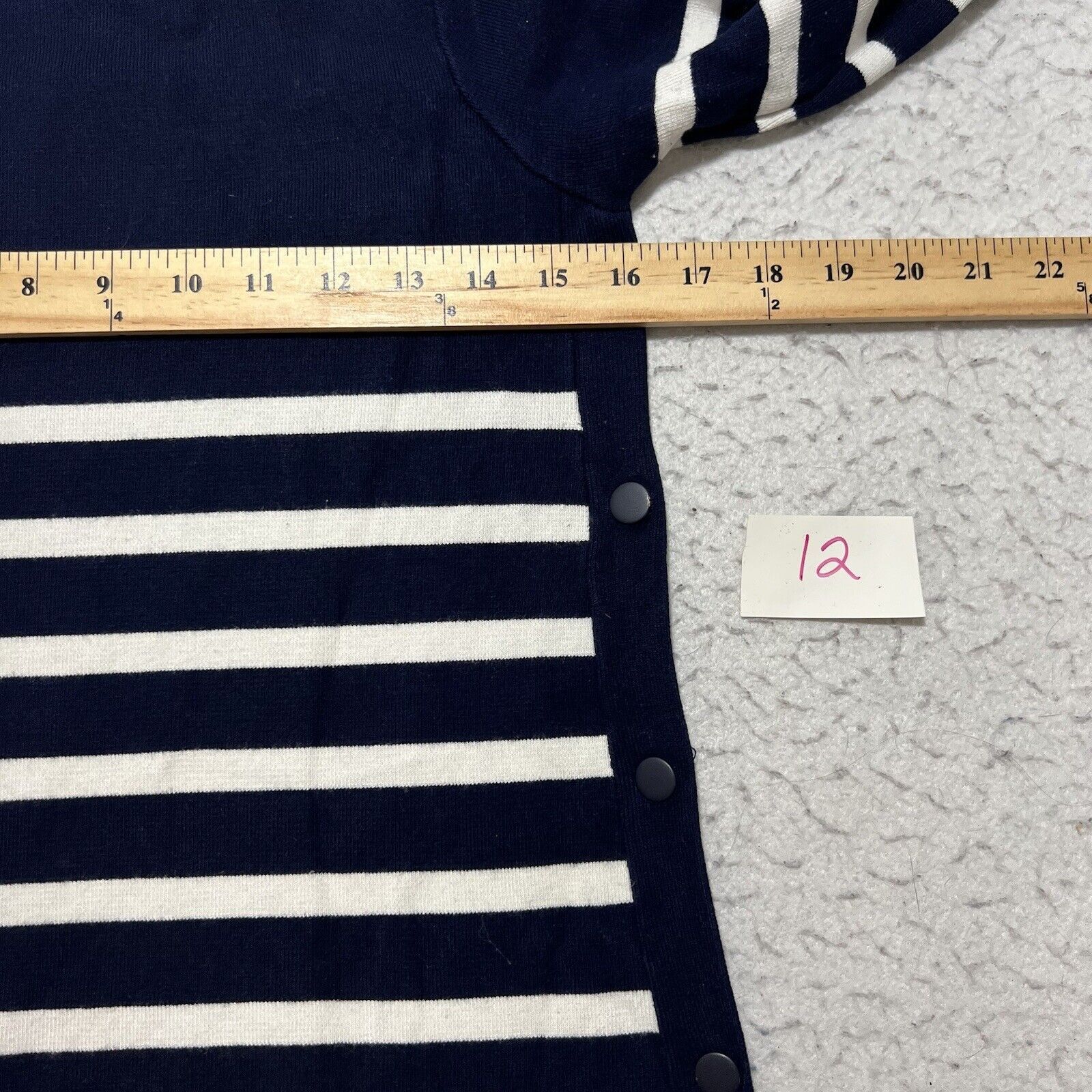 Zara Zara Knit Mock Neck Snap Button Side Blue Striped Sweater Size S / US 4 / IT 40 - 8 Thumbnail