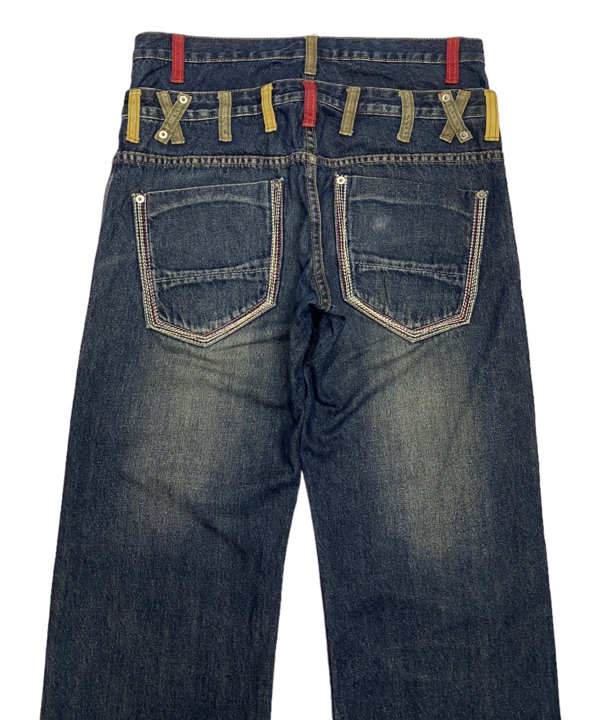 Japanese Brand DOUBLE WAIST JAPAN AMORE PURO DISTRESSED RIPPED DENIM JEANS Size US 33 - 7 Thumbnail