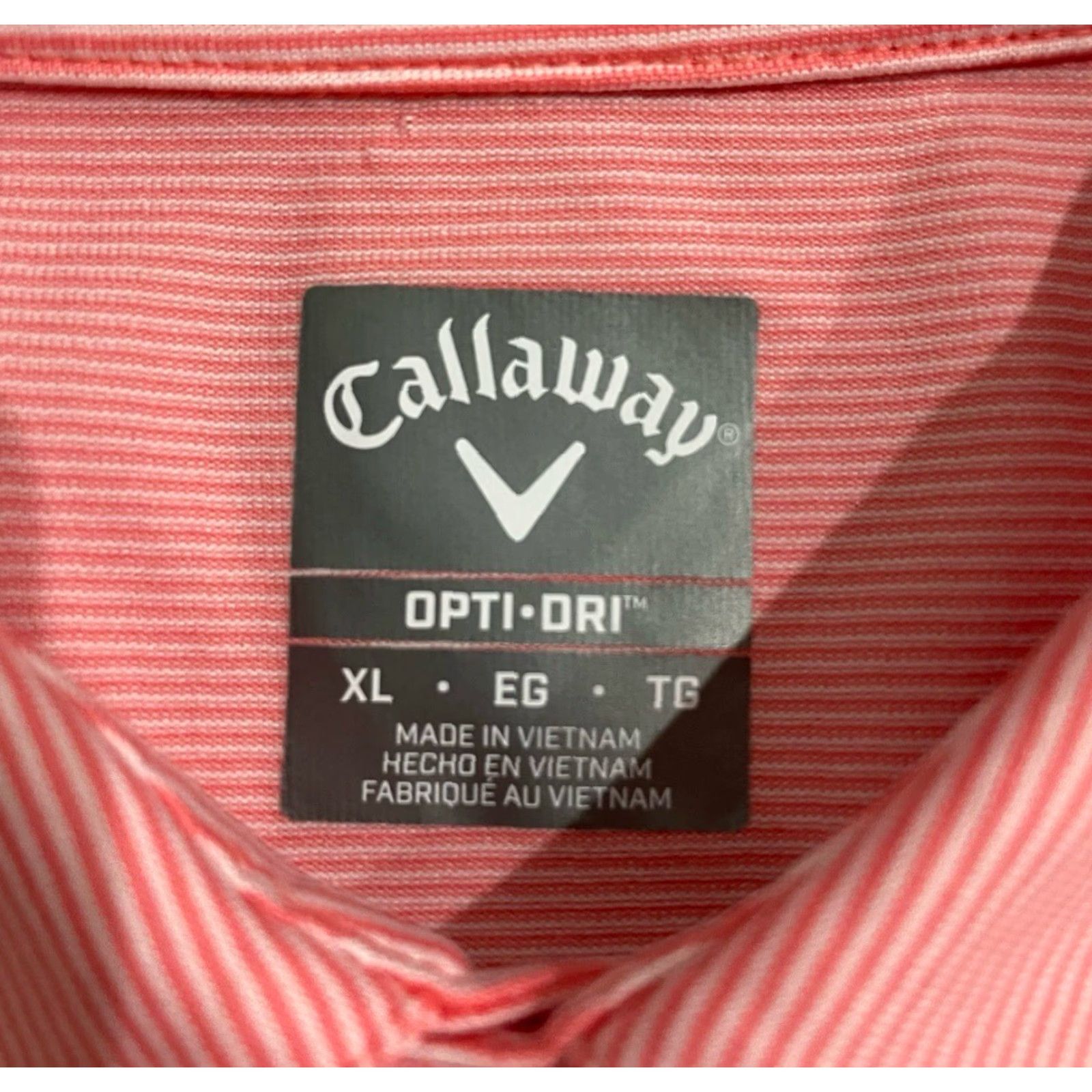 Callaway Callaway Opti-Dri Striped Polo Mens XL Pink Golf Shirt Size US XL / EU 56 / 4 - 4 Thumbnail