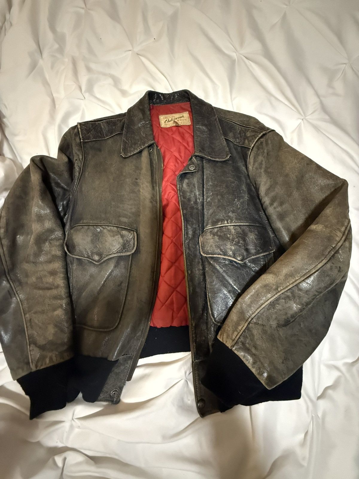Sears 1950s Sears Hercules Horsehide Leather Jacket Workwear Size US M / EU 48-50 / 2 - 1 Thumbnail