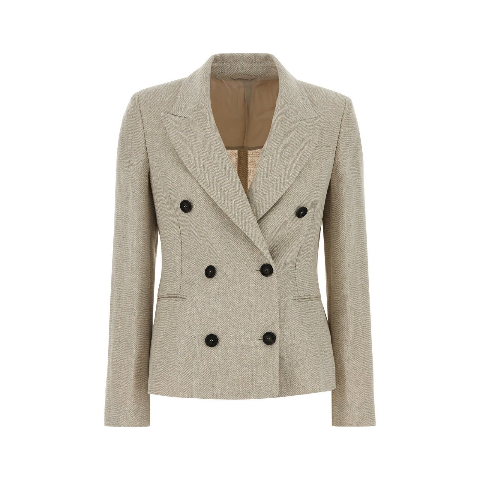 BRUNELLO CUCINELLI Melange Sand Linen Blend Blazer New & Aut